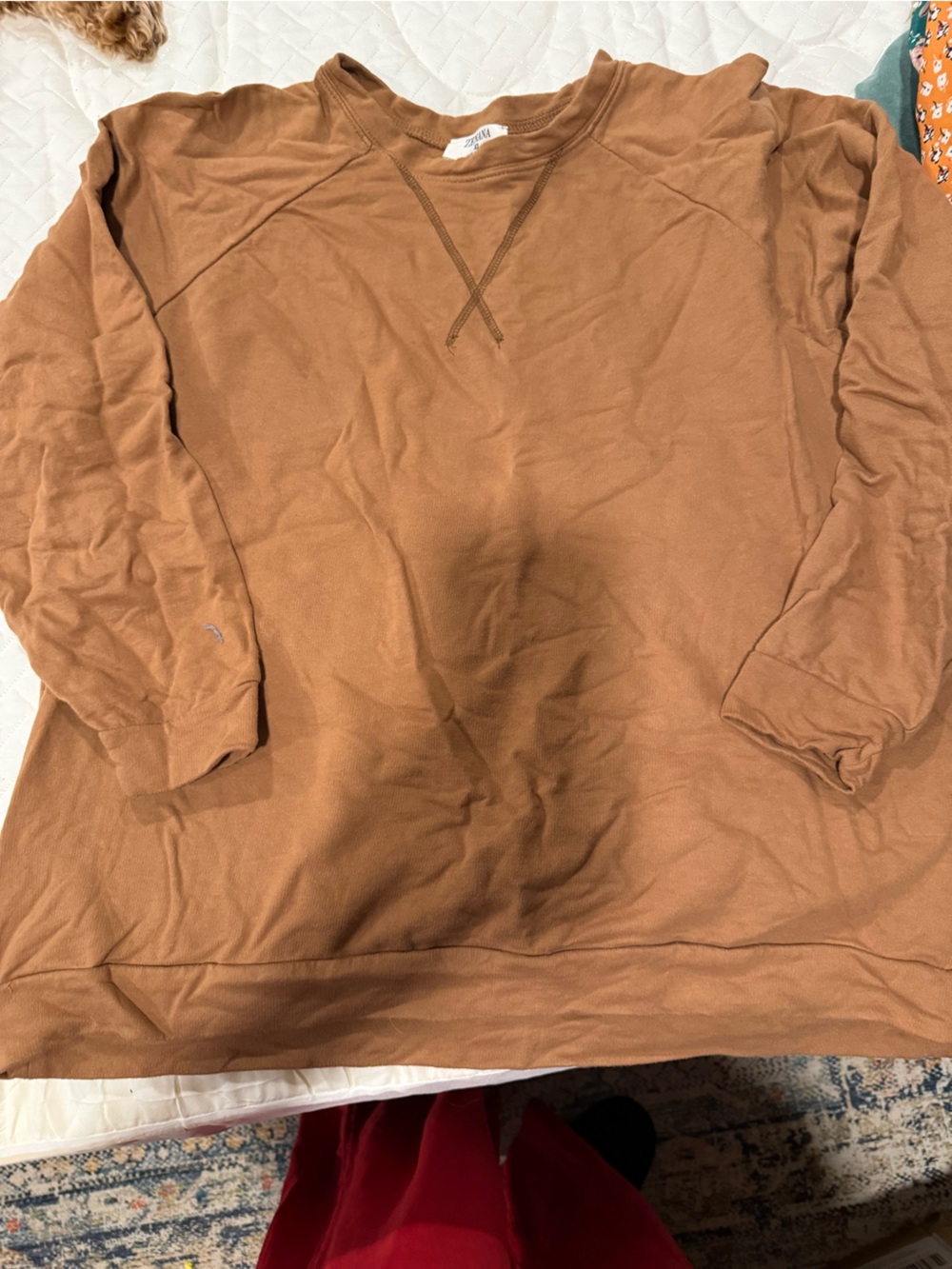 Zenana Outfitters Brown Pullover Sweatshirt